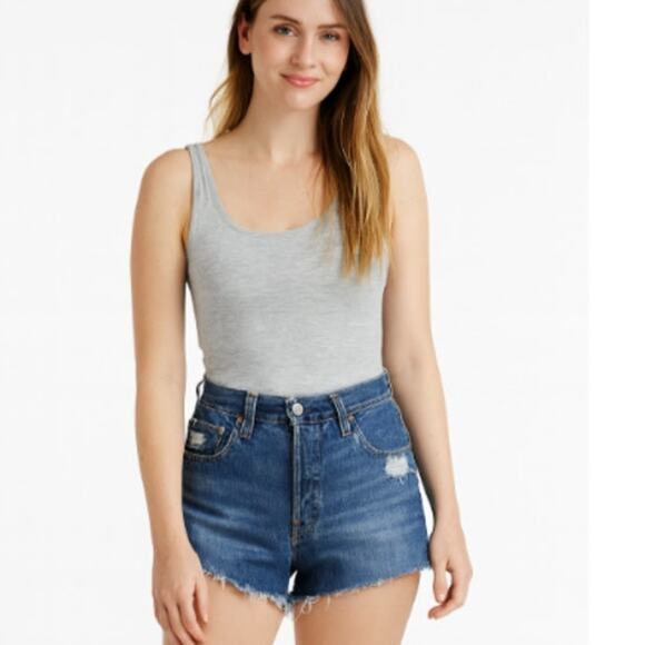 Levi's 501 Button Fly Cutoff Raw Hem Jean Shorts S58022 Size 29 - Picture 1 of 6